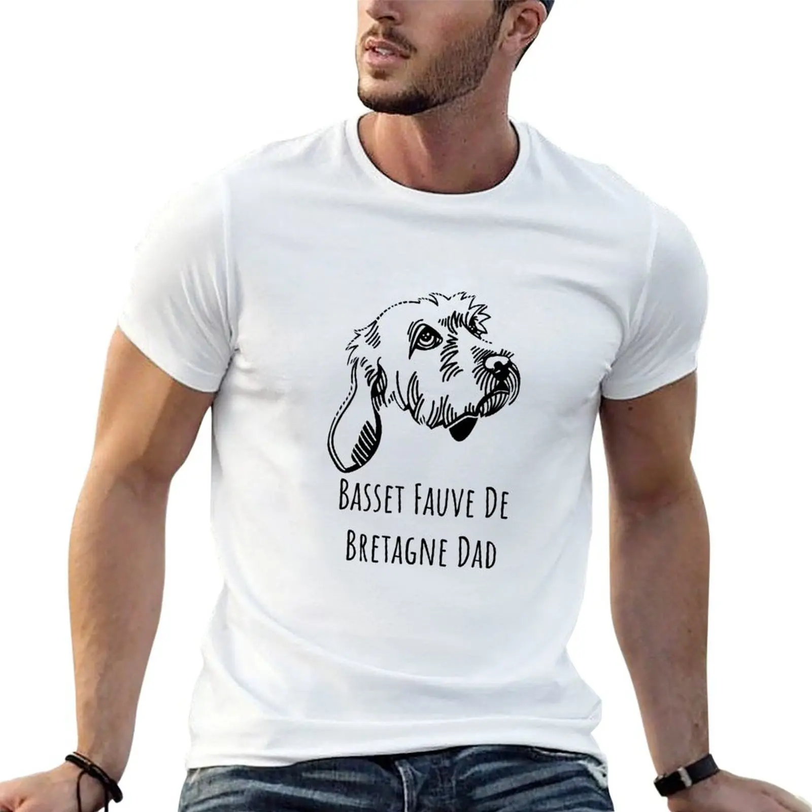 Basset Fauve De Bretagne Dad Dog Dad T-Shirt luxury t-shirt blue archive outfits for men