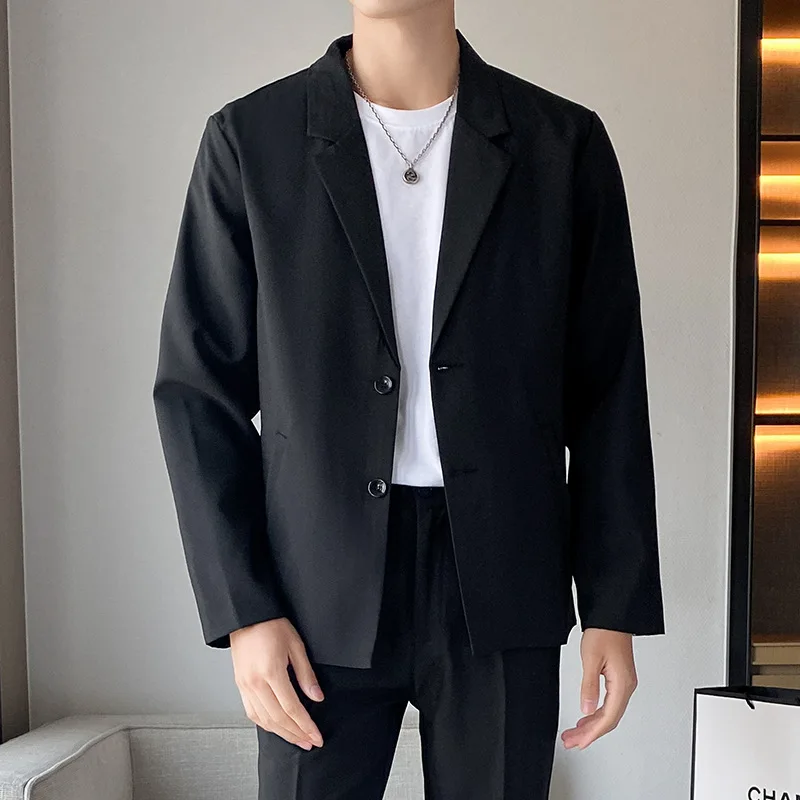 

2026 Autumn Winter New Fashion Korean Style Men's Casual Business Simple Basic Daily Long Sleeve Suit Coats Male Blazers Clothes