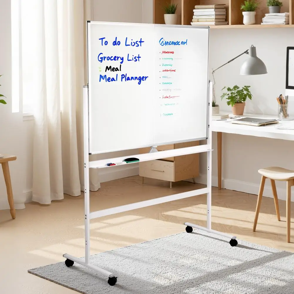 

Мобильная двусторонняя магнитная доска для записей 90x120 см, складная, с функцией сухого стирания, большая, реверсивная, настенная, для планирования