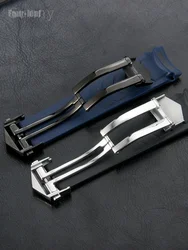 Silicone Rubber Genuine Leather Watchband Thickness 2 3mm Accessories for Tag Heuer Watch-Buttom Folding Buckle 18mm