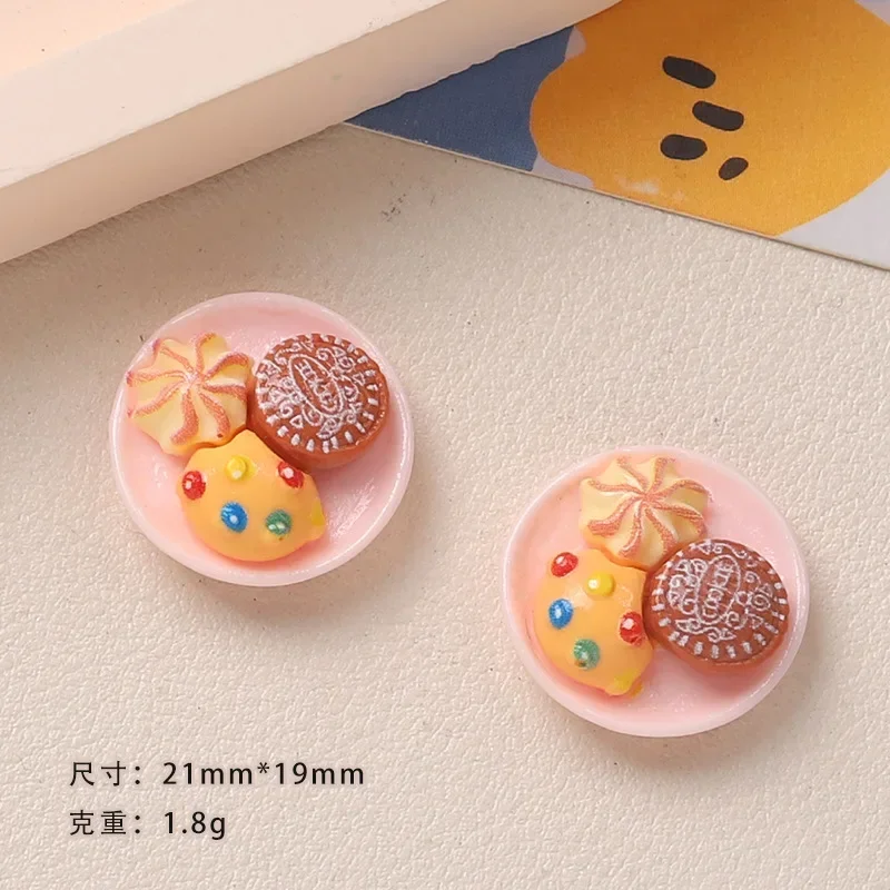 10/100pcs Resin Accessories Miniatures Breakfast Series DIY Dollhouse Handmade Hairpin Phone Case Buckle Materials Home Decor