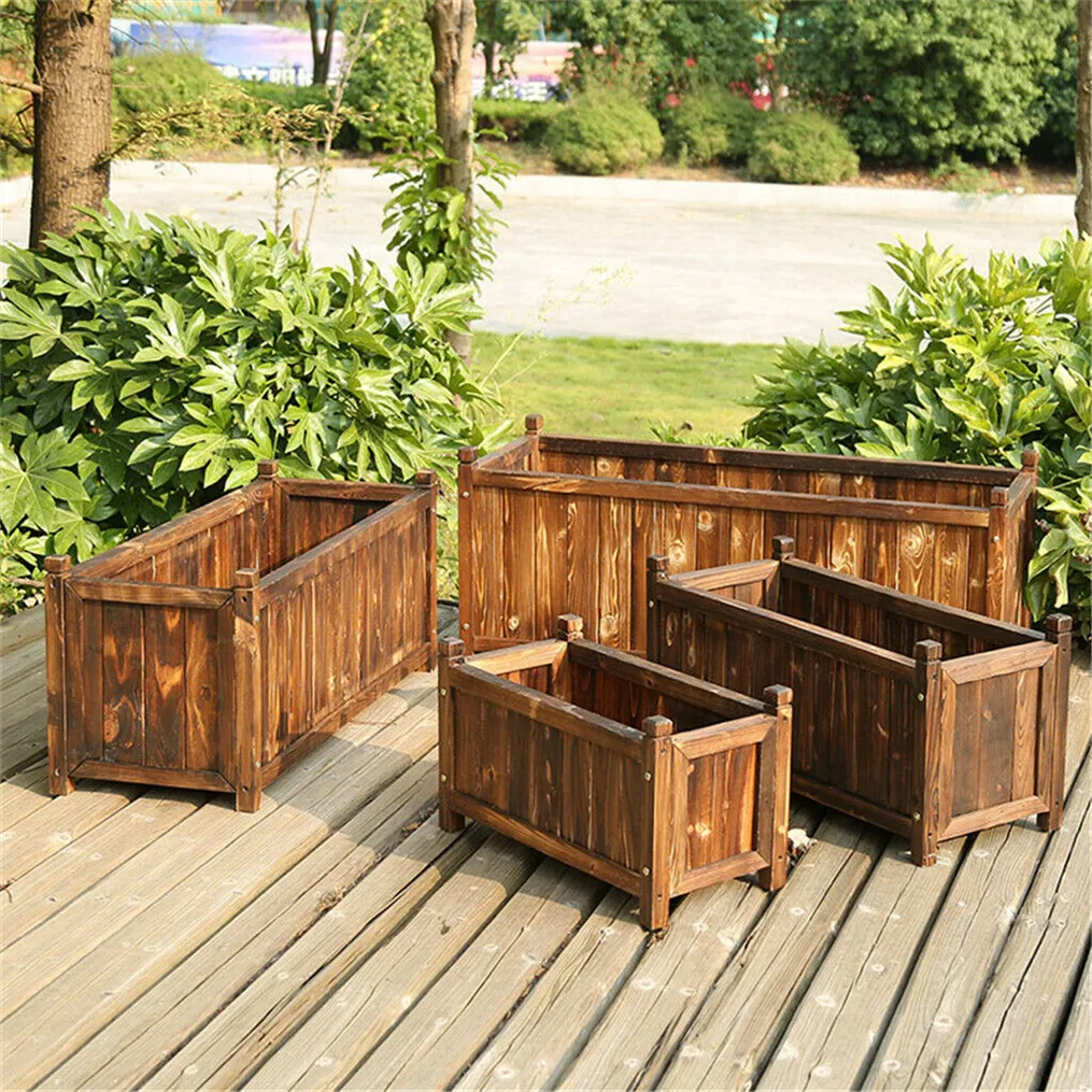 

Wooden Raised Flower Bed Indoor Outdoor Vegetable Herb Planter Pot Garden Bed Flower Display