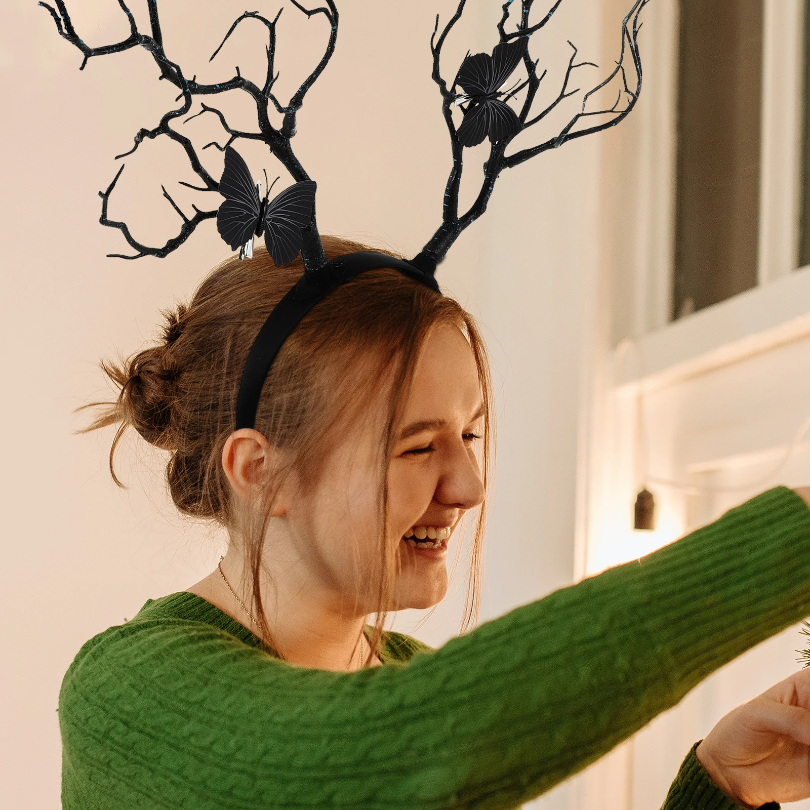 

1pc Deer Antlers Headband Christmas Hair Band Creative Party Accessory Branch Shaped Hair Clasp Masquerade Ball Festival