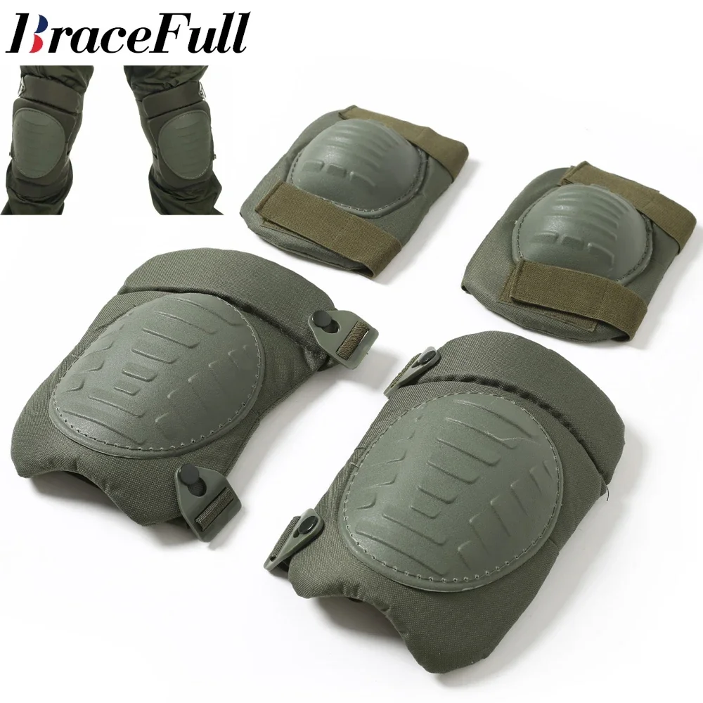 

4Pc Tactical Knee Pad Elbow Pad Set Airsoft Knee Elbow Protective Pads Combat Paintball Skate Outdoor Sports Safety Guard Gear