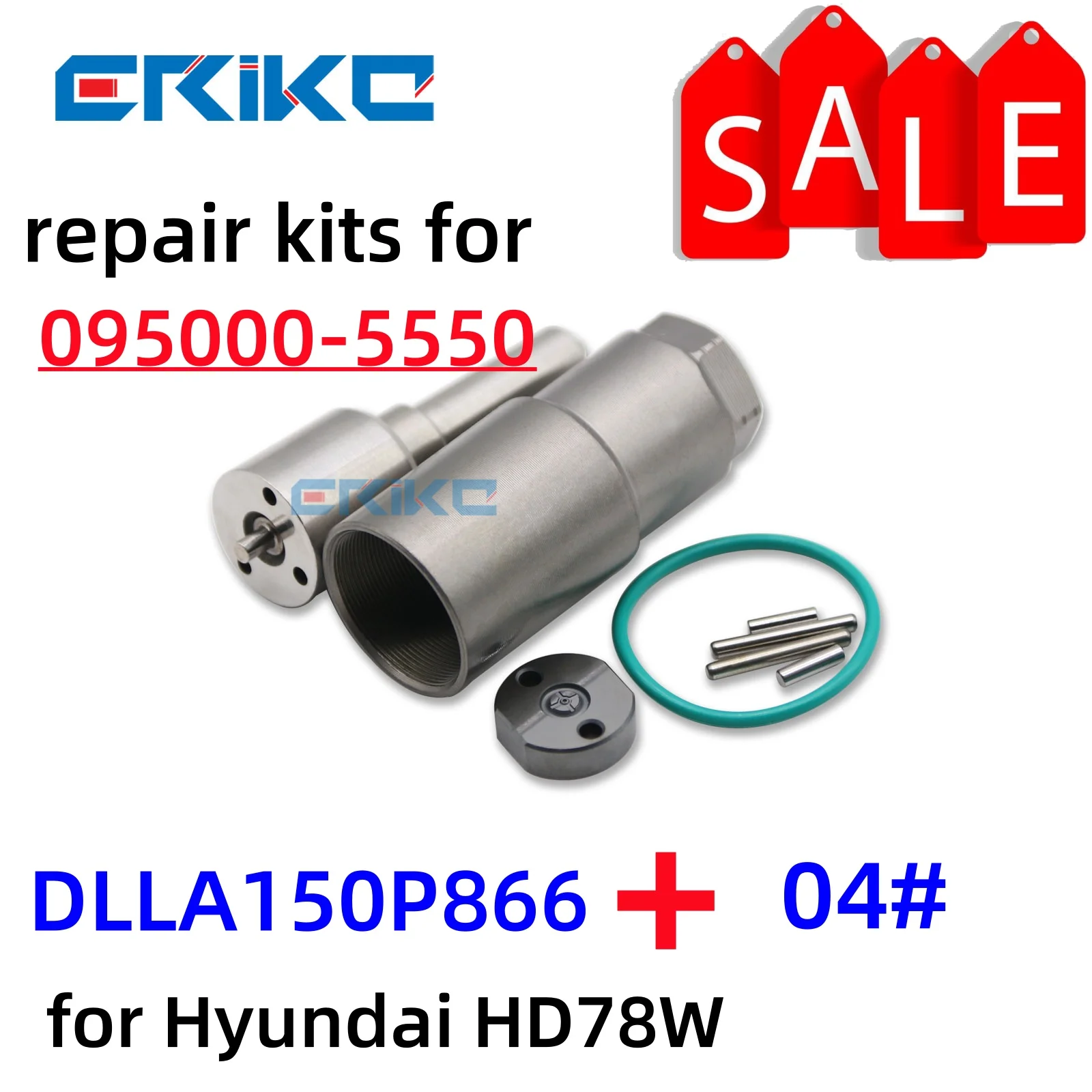 

ERIKC nozzle DLLA150P866 4# VALVE 095000-5550 Common Rail Injector Repair Kit for Hyundai