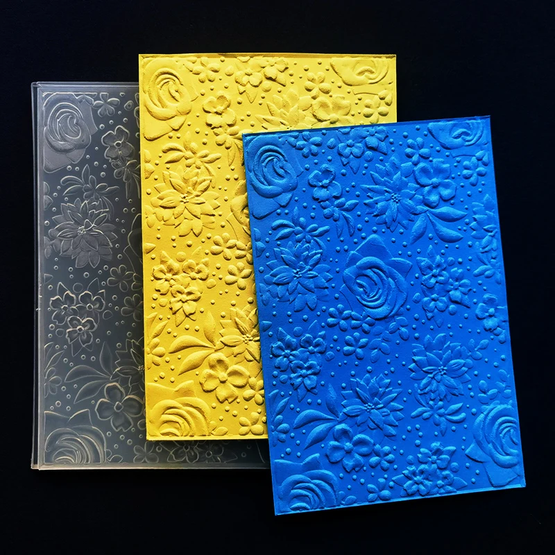 Elegante Blumendekoration „3D geprägte Ordner Textur Muster Hintergrund DIY Scrapbook Handwerk Material, verwendet zum Prägen,