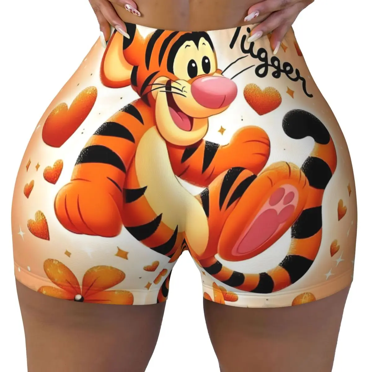 

Custom Winnie The Pooh Tigger Comic Mangas Volleyball Biker Workout Shorts for Women Cartoon Athletic Gym Yoga Shorts