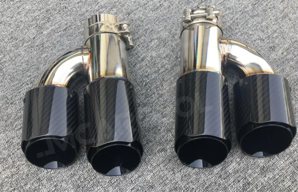 Rear Bumper Exhaust Tips Stainless Steel Car Exhausts Muffler Tips Pipes OO-OO For Audi Car Accessories Tools