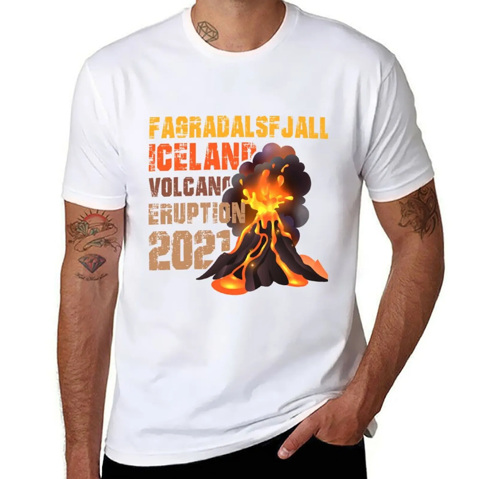 

Футболка Fagradalsfjall Islandia Volcano Eruption 2021, мужская простая футболка с аниме, футболка