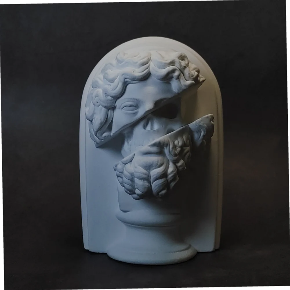 

Zeus Bust Sculpture - Roman Mythology Art Statue Gypsum Desktop Decor for Luxury Study/Mansion Display, Vintage Collectible Gift