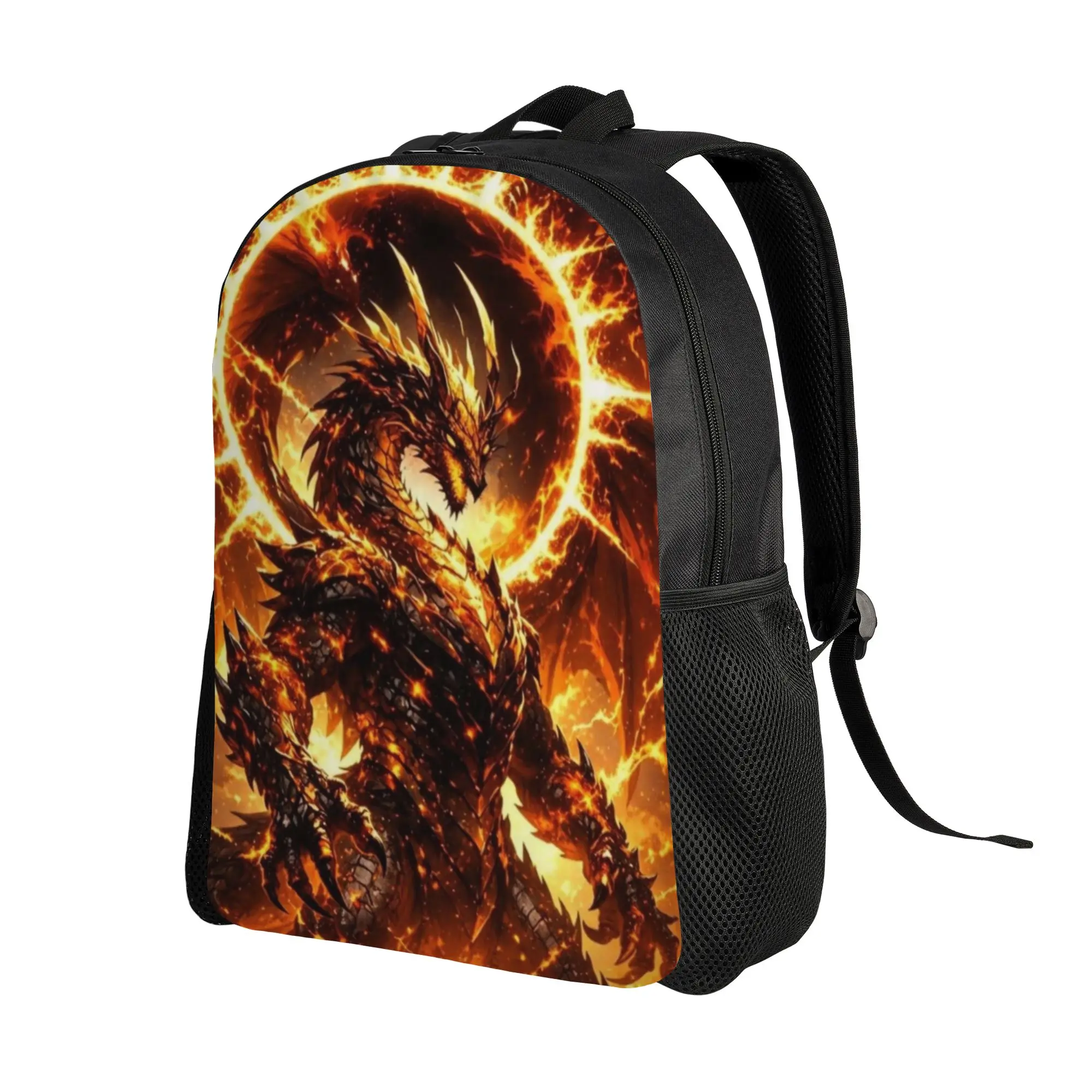 Back to school season Sun Aura Fire Dragon Fantasy Knapsack  Students Classic Backpack