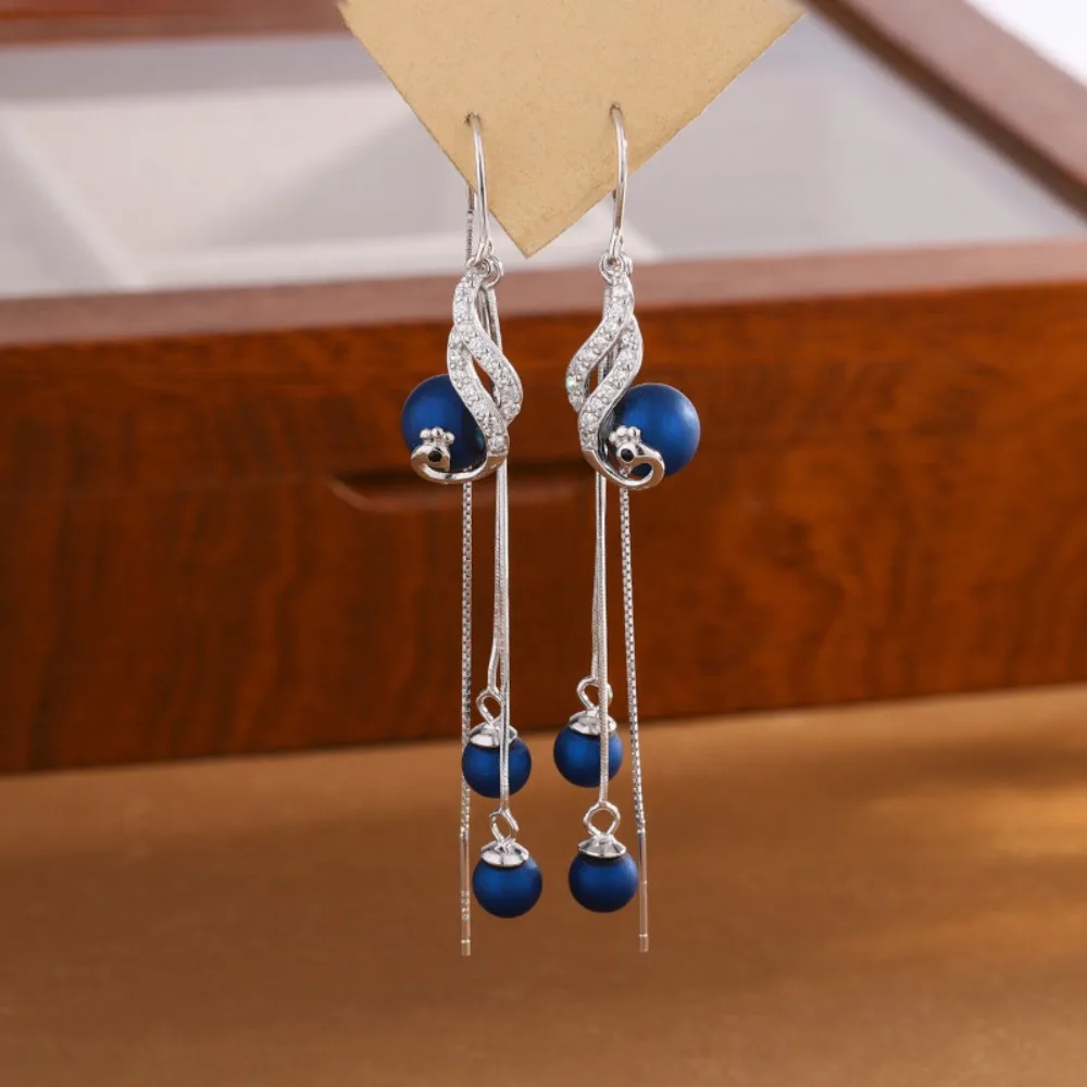 

Длинные серьги с кисточками в стиле ретро Феникс, женские высококачественные легкие роскошные серьги для женщин