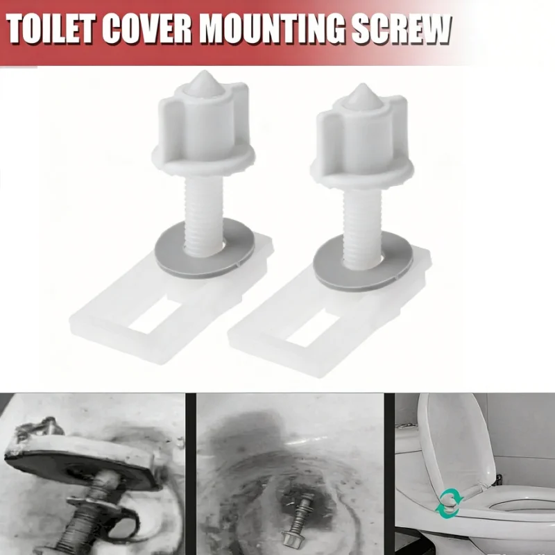 

6pcs Universal Toilet Seat Screws Kit Plastic Toilet Seat Hige Bolt Screw With Nuts And Washers Bracket Rubber Accessories