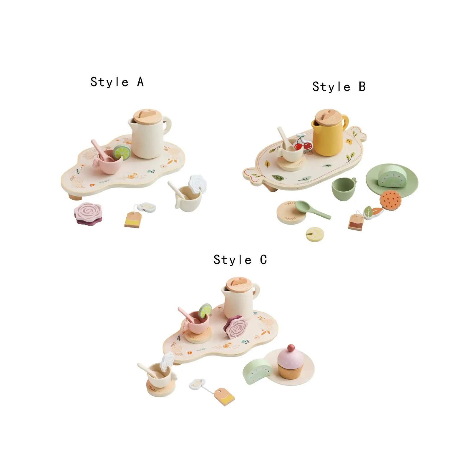 

Afternoon Tea Toy Set with Food Food Accessories Montessori Tea Party for Children Preschool Boy Girls Kids Ages 3 4 5 Years Old