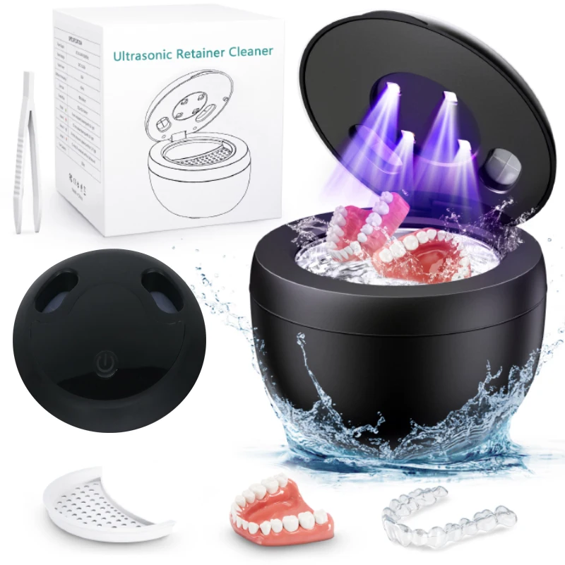 200ml Portable Rechargeable Ultrasonic Denture Cleaner Electric Dental Care Cleaning Machine With Custom Logo Option