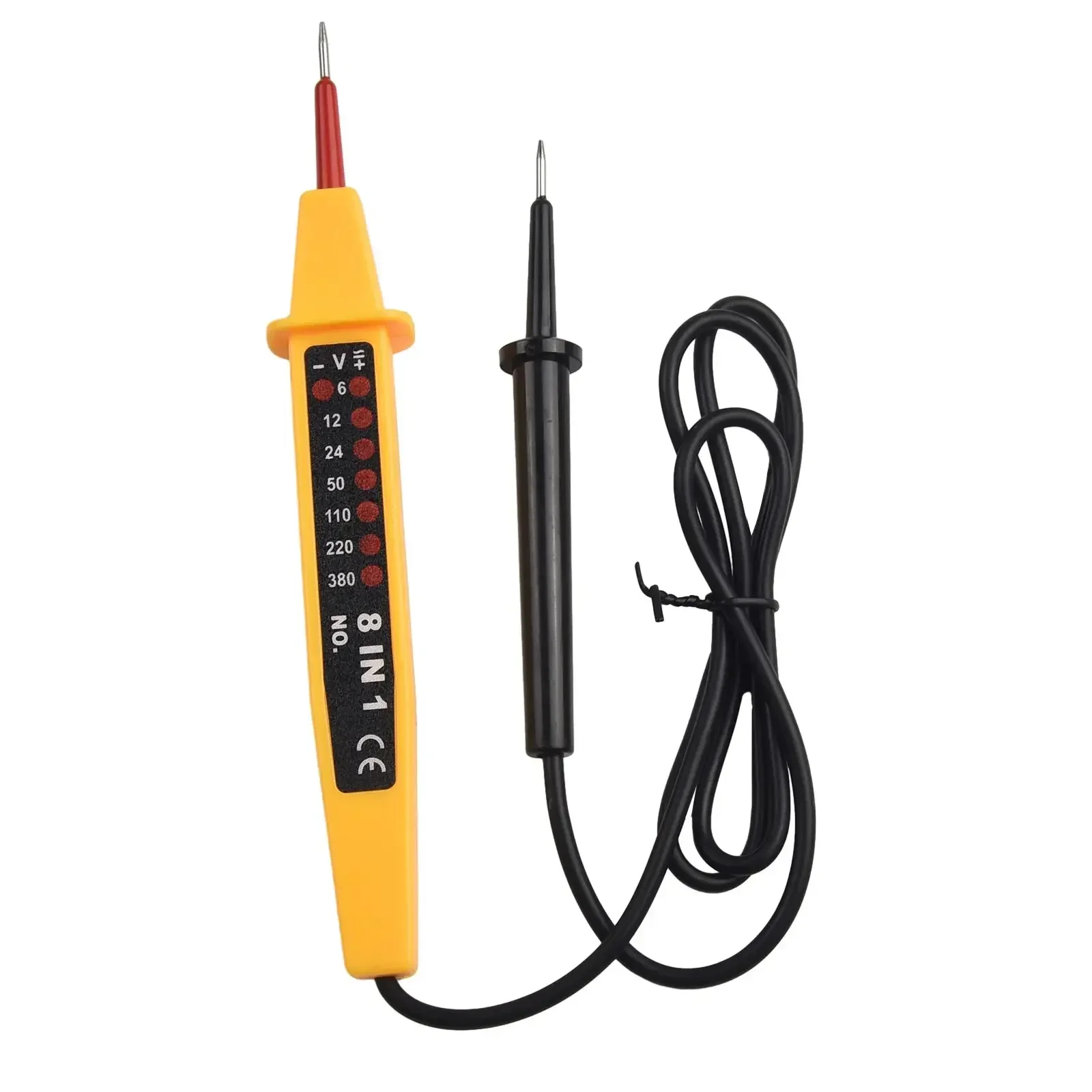 8 In1 Voltage Tester Voltage Tester Plastic 110 - 220 - 380VAC 148*17*26mm 50 - 500Hz 6-12 - 24 - 50VDC Dimensions