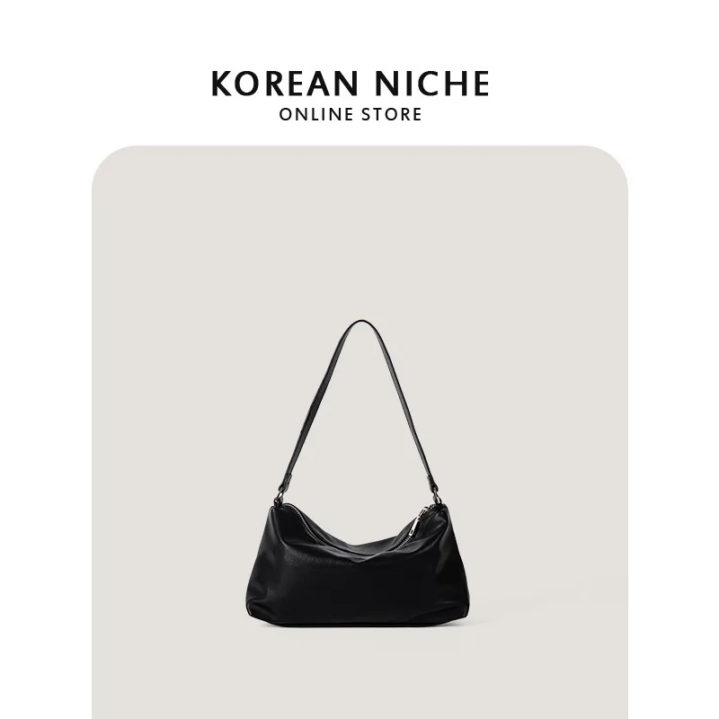 High-grade Retro Niche Design Solid Color Underarm Bag 2026 Korean Version of Casual Portable Hand Bill of Lading Shoulder Bag