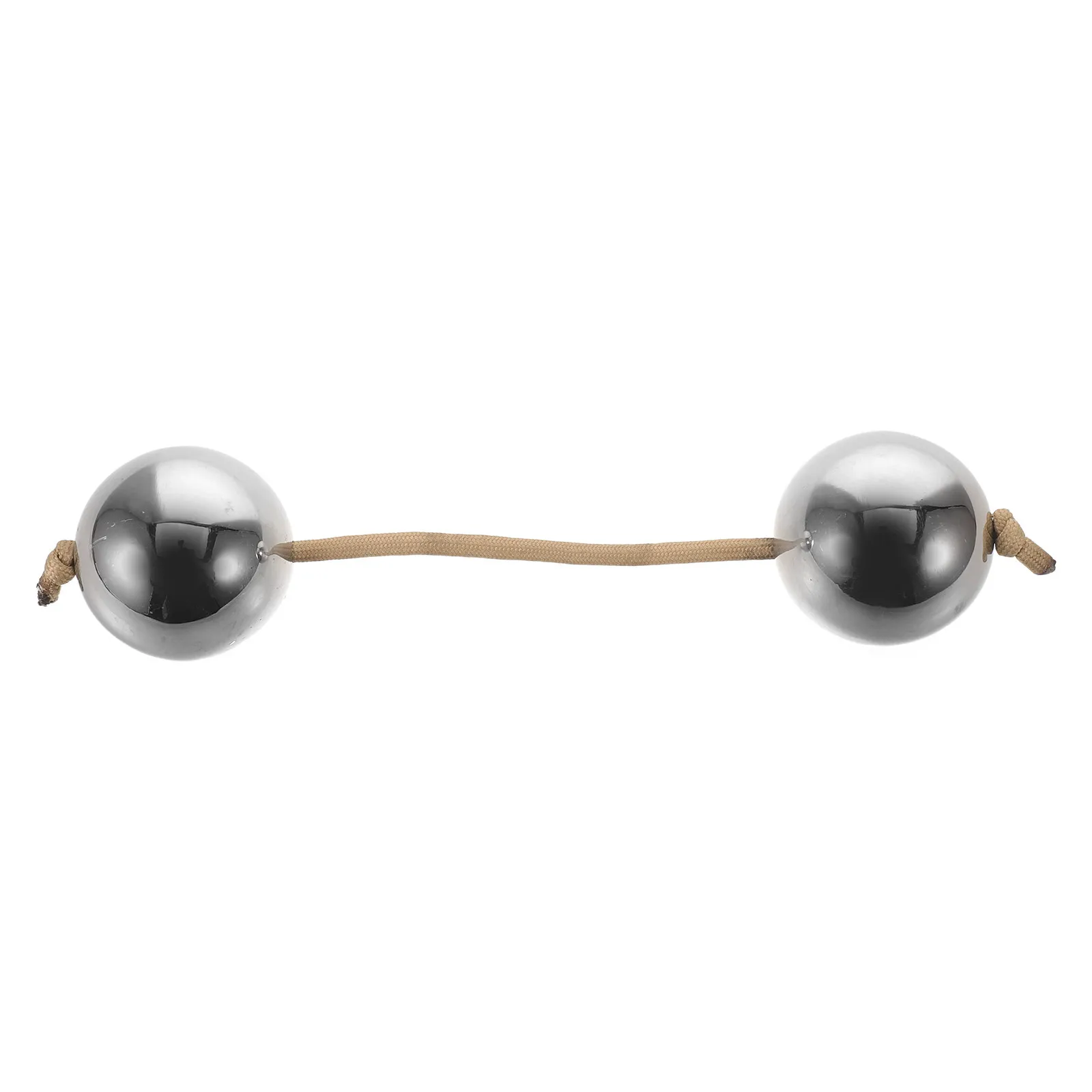 Polished Stainless Hand Shaker Double Ball Percussion Tool for Band Music Training Stage Performance African