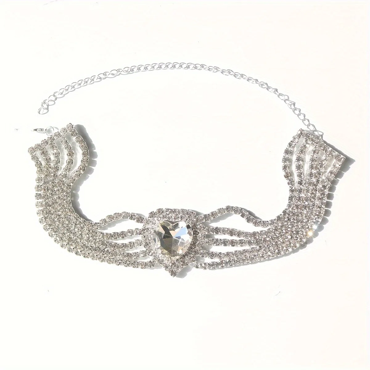 Personalized Shiny White Love Rhinestone Necklace Fashionable Shiny Banquet Party Crystal clavicle Necklace Jewelry Accessories