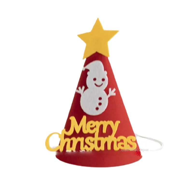 Рождественская шляпа из фетра, креативная шляпа Санты с героями мультфильмов «сделай сам», украшения для рождественской вечеринки, Рождество 2025, реквизит для фотосессии на Новый год