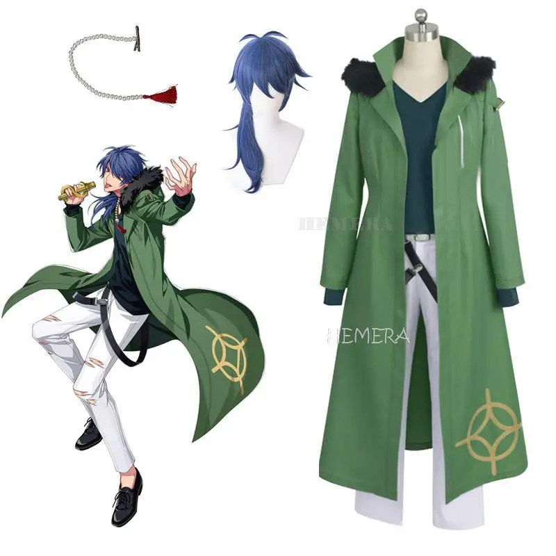 

Division Rap Battle Arisugawa Dice Cosplay Costume Hypnosis Microphone Dead Or Alive Trench Coats Play Wig Earring Accessories