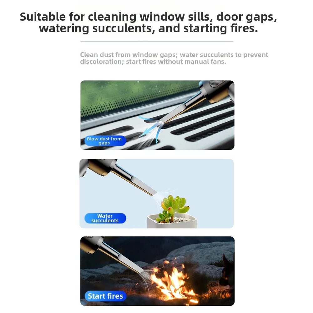 Wireless Dust Blower with Adjustable Speeds LED Illumination and USB Charging for Effective Cleaning in Hard to Reach Areas