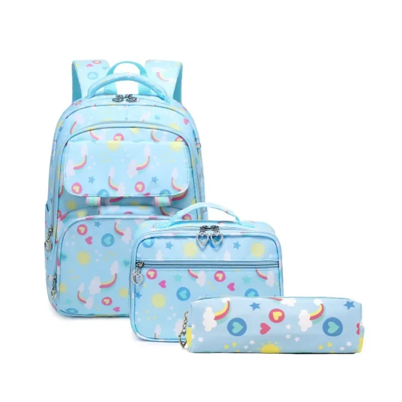 3pcs Cartoon Printing Primary School Bags for Girls Children's Backpacks with Lunch Boxes Teenagers Cute Schoolbag Mochilas