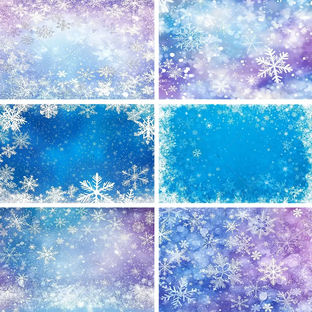 

Twinkle Blue Purple Snowflake Theme Children Birthday Party Decoration Backdrop Photography Prop Supplies Background Kid Gifts