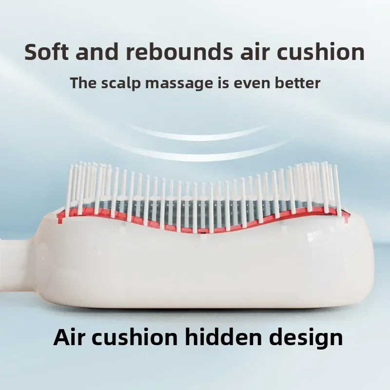 Novo airbag feminino fofo crânio superior expansível almofada de ar pente retrátil escova de cabelo anti-emaranhamento pente de massagem do couro cabeludo