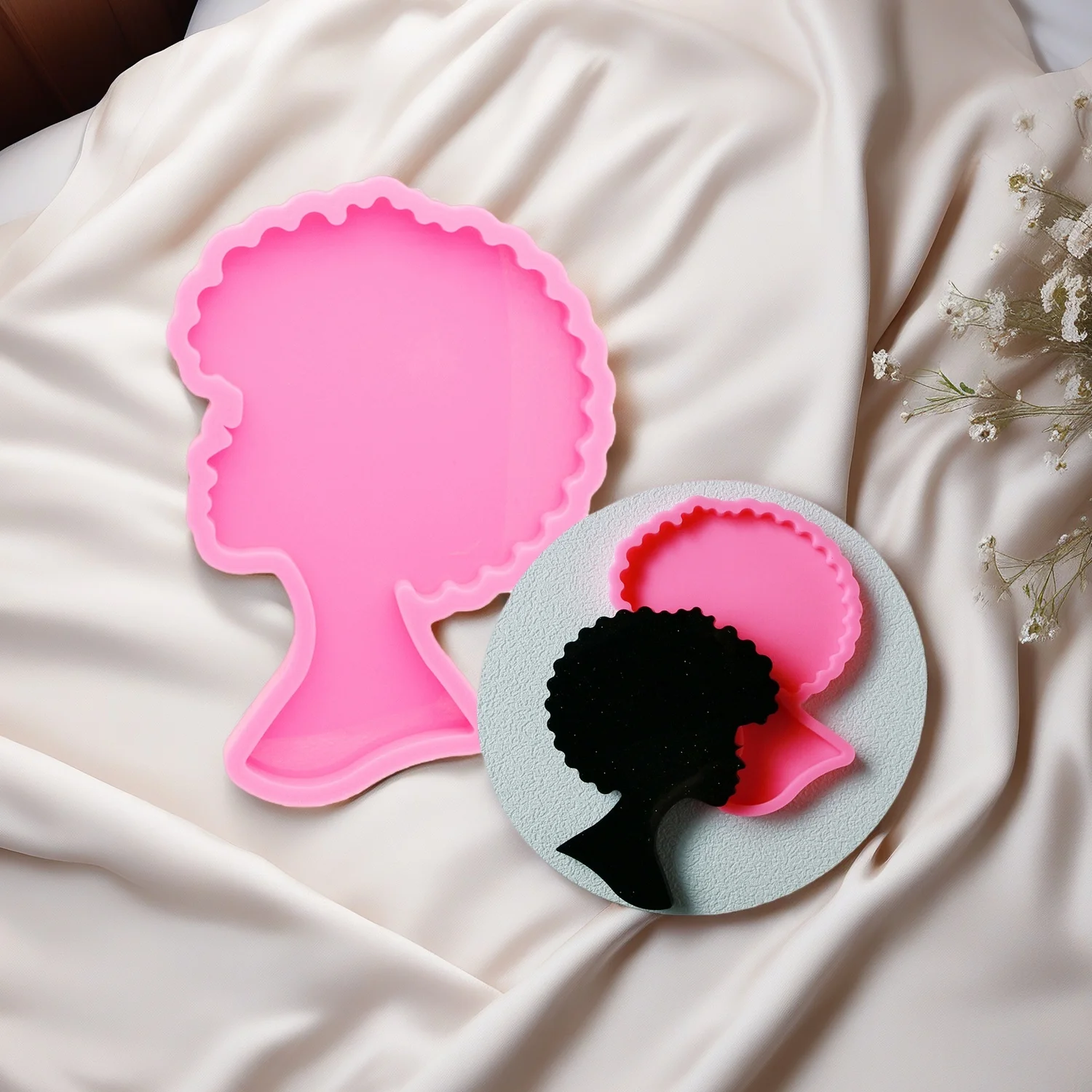 Shiny 3.54in Afro Girl Boy Hea - Casting Mold Jewelry Silicone Rubber recension och pris