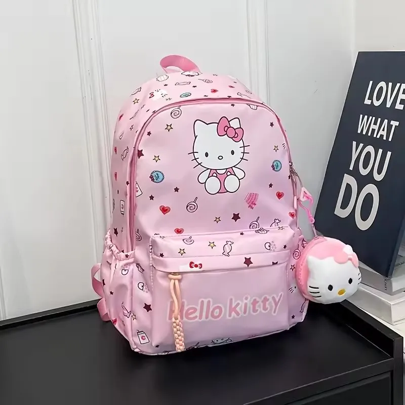 مجموعة واحدة من حقيبة ظهر Hello Kittys، حقيبة ظهر لطيفة من Kuromis Cinnamorolls، حقيبة مدرسية كرتونية أنيمي، حقيبة ظهر كاجوال للسفر للفتيات