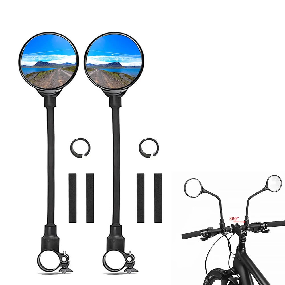 

Bicycle Handlebar RearView Mirrors Bike Adjustable 360° Rotate Wide Angle Rearview Mirror MTB Road Bike Bicycle Accessories