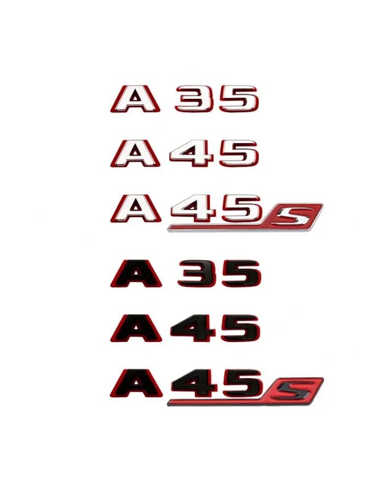 Nowy styl Dwukolorowe Litery A35 A45 A45S Turbo 4matic Emblemat do W177 W176 Naklejka Logo na Błotnik Samochodowy, Klapę Bagażnika, Tył — 2