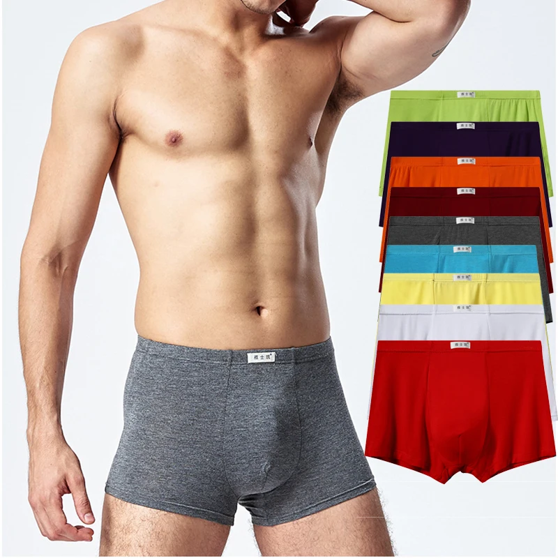 2PCS Man Boxers Underwear Large Size 2XL-7XL Oversize Big Panties Breathable Boxer Men's Modal Soft Underpant Shorts Multi Color