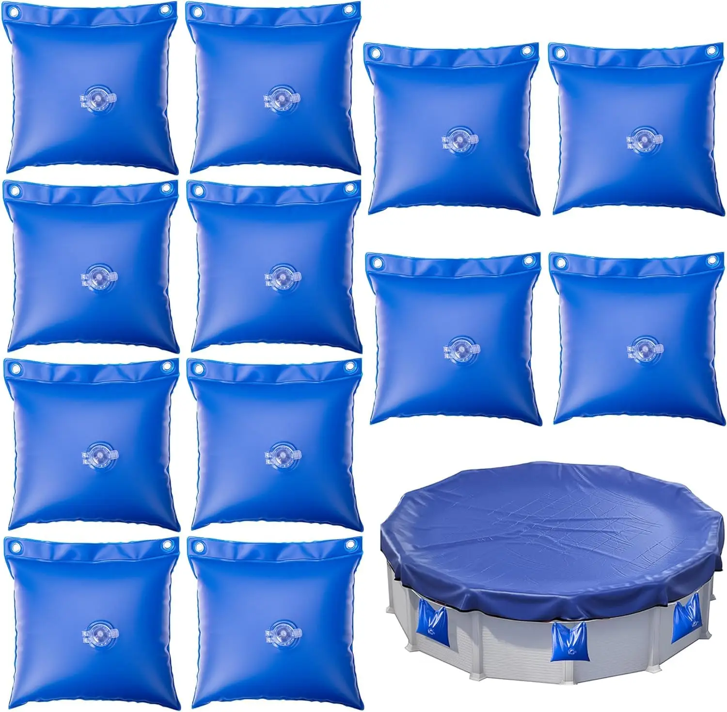 

8 Pack Swimming Pool Cover Hanging BagPVC Pool Cover Weights - Heavy-Duty Winter Water Tube for Above Ground Winter Pool Cover