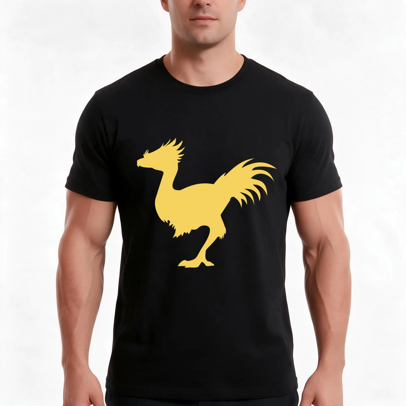 FFXV | Classic Yellow Chocobo T-Shirt Summer Casual Cotton Tee Oversized Streetwear Tops Vintage Graphic Print 100% Cotton
