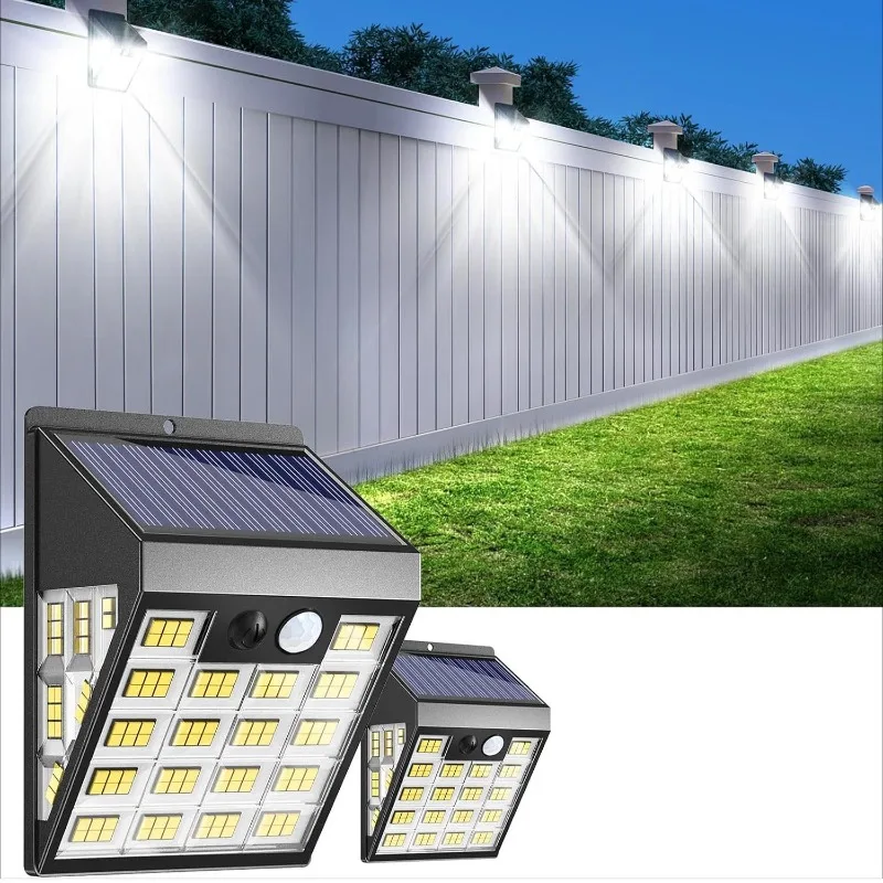 2 Pack, High Brightness Solar Motion Lights, 160 LEDs Solar Safety Sensor Lights with 3 Modes for Front Door Backyard Gardens