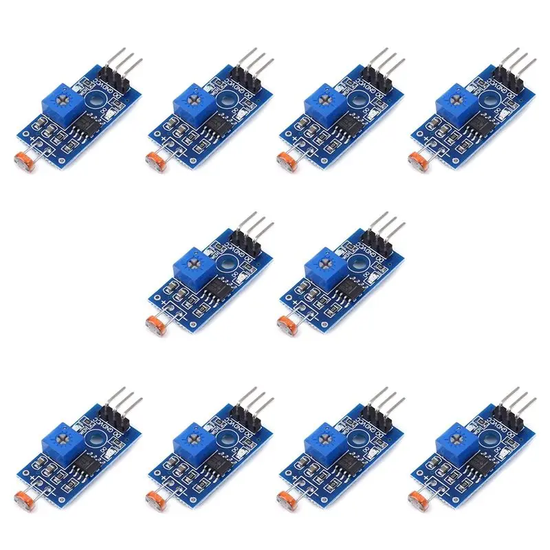

Модуль фотодатчика AED7-5MM LDR, цифровой датчик света LM393, 3 контакта, для Arduino