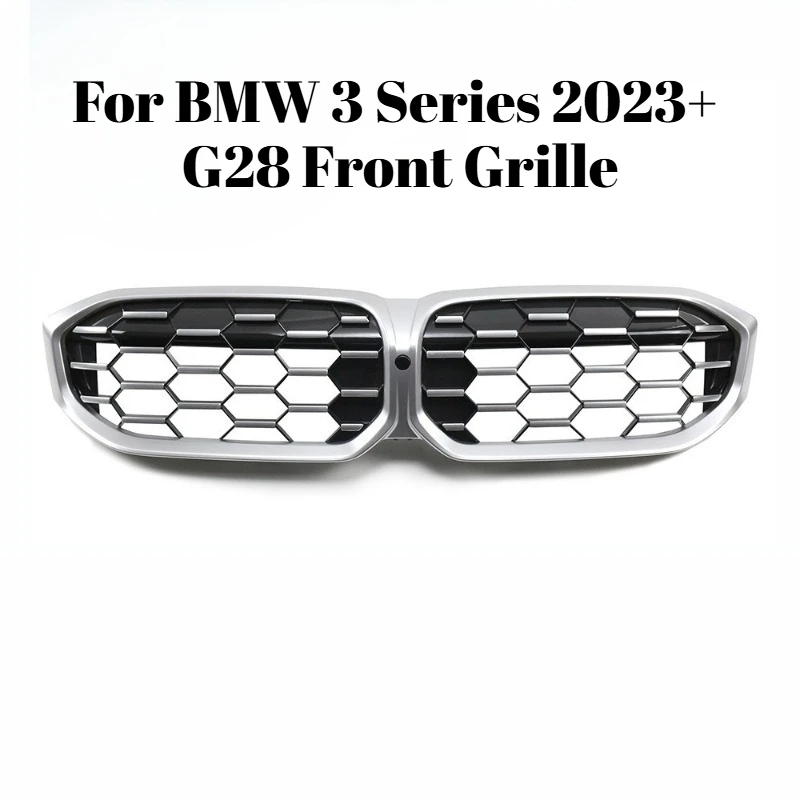 

For BMW 3 Series 2023 G28 Front Grille All Silver Diamond Mesh Intake Grille Exterior Upgrade Auto Exterior Accessory Car Refit