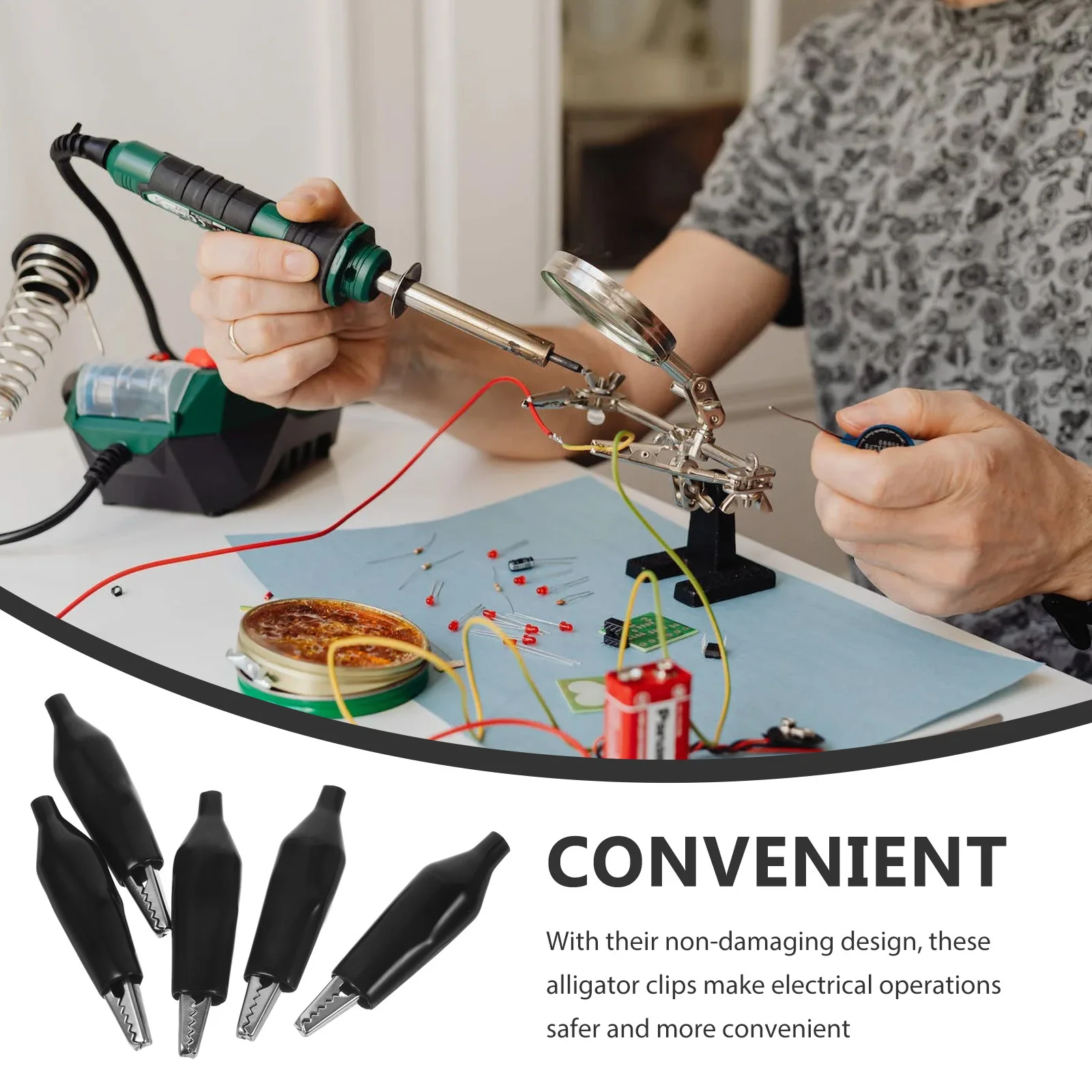 

30 шт., мини-зажимы типа «крокодил», электрические тестовые зажимы, устойчивые к коррозии, прочная пружина для подключения проводов, схема «сделай сам»