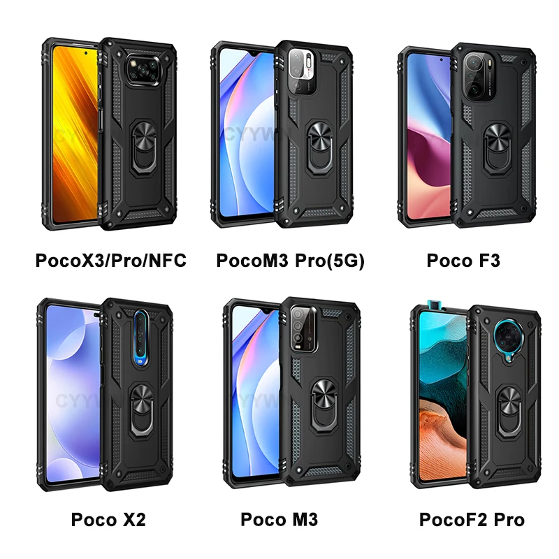 For Xiaomi Mi Poco X3 NFC X3 X4 X5 Pro C40 Case Armor Shockproof Cover For Mi POCO M3 M4 Pro F5 F3 F2 Pro Case