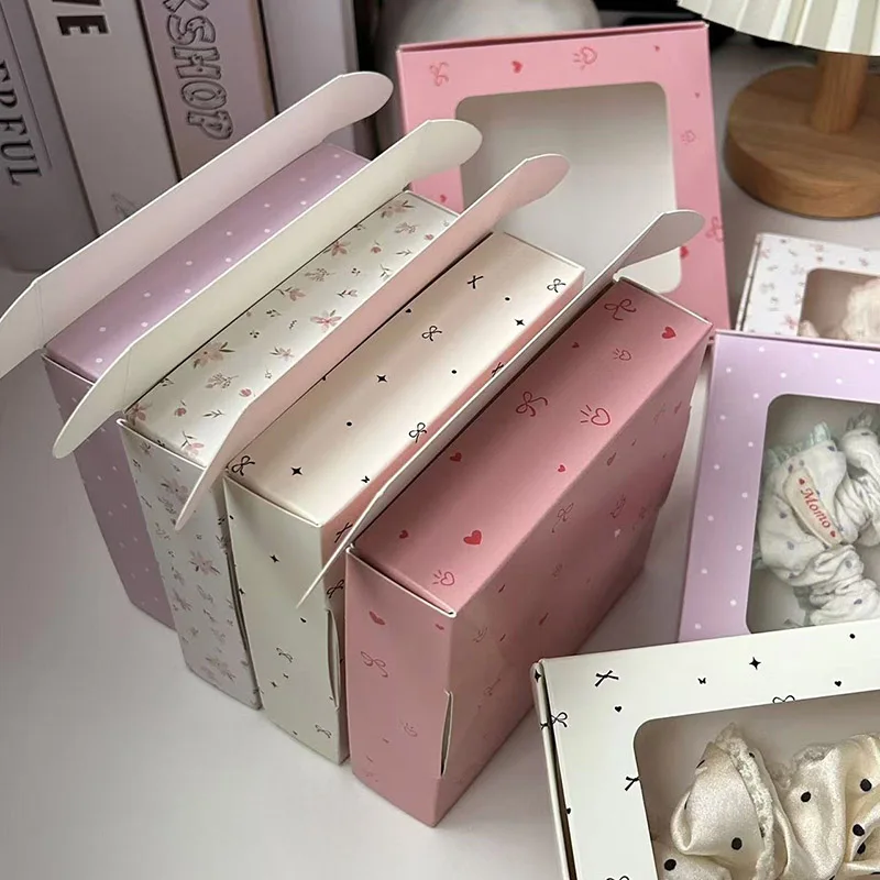 Kraft Paper Gift Boxes with Window, 1/5 PCS
