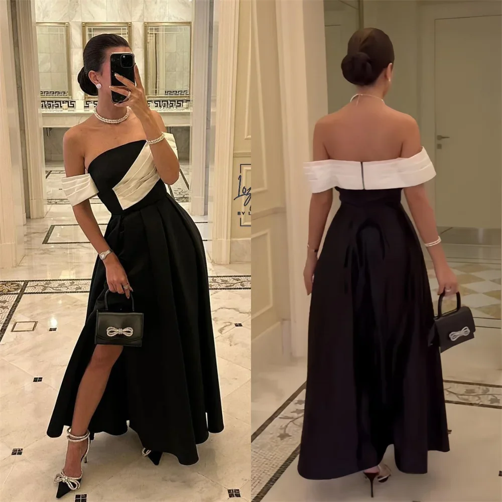 

Customized Formal Dress Saudi Arabia Dearin Strapless A-line Ankle Length Skirts Draped Bespoke Occasion Dresses Prom Evening Go