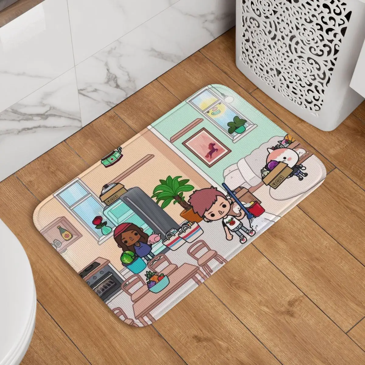 Toca Life Box Toca Boca Cute Game Doormat Antiwear Carpet Rug Kitchen Entrance Home Floor Mat for Balcony Footpad Mats