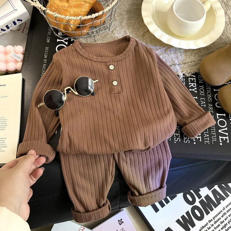 2026 New Children's Underwear Sets Autumn New Baby Boys Pajamas Korean Version of the Girls Home Wear Children's Clothing
