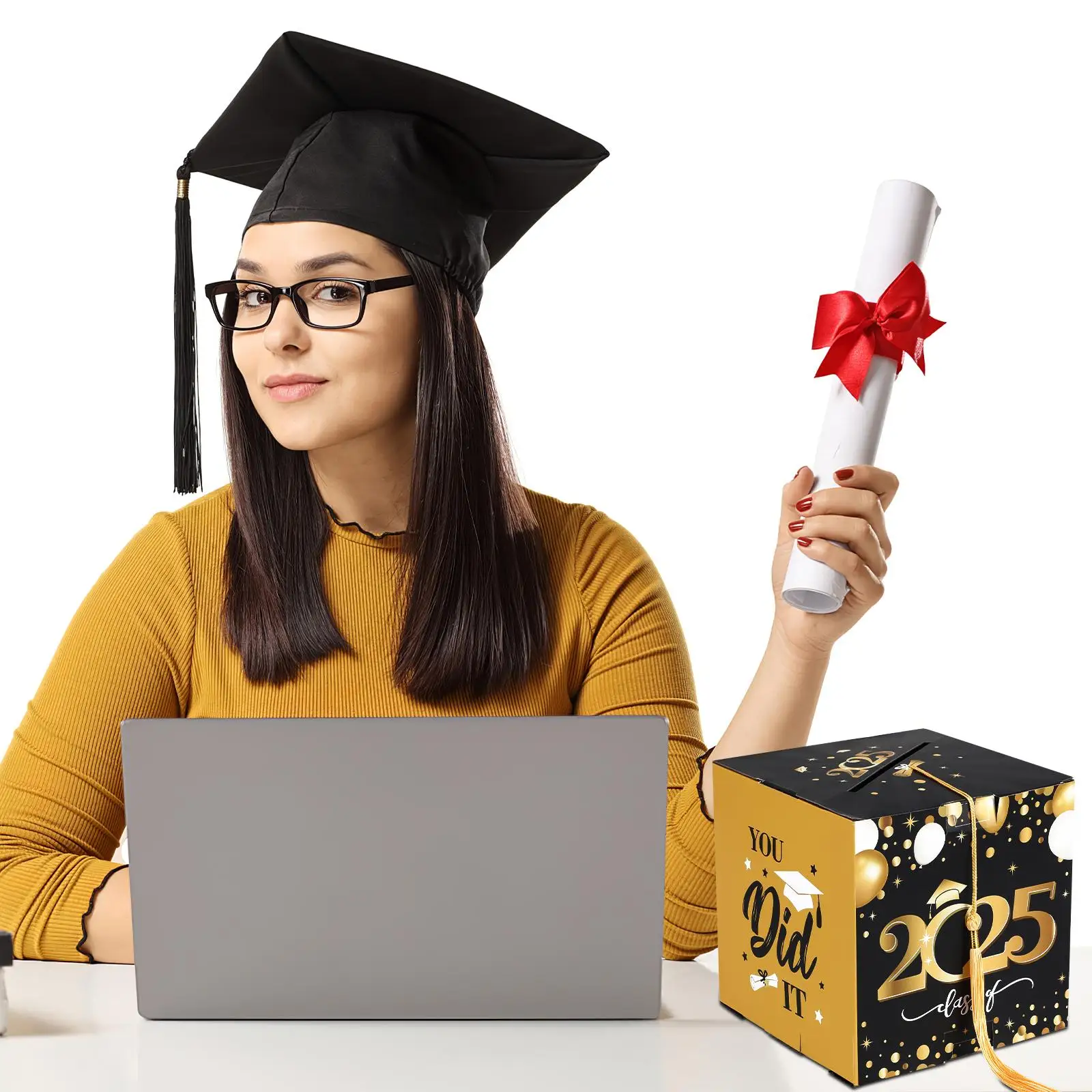 Graduation Card Box Compact Multifunctional Storage Party Favor Decorations Sturdy Boxes Grad Boxes Card Box For