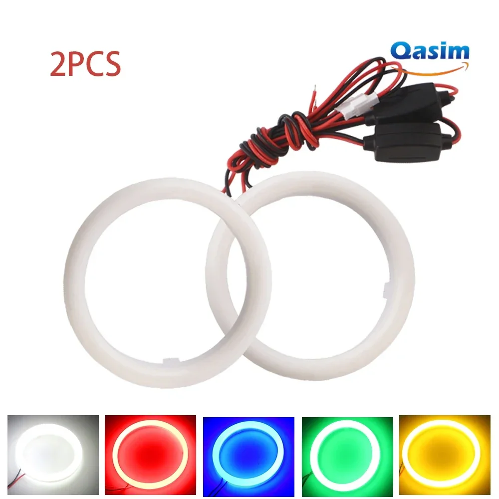 2pcs COB Angel Eyes 9-30V With Cover Halo Rings Cotton Lights For LED Car Motorcycle Headlights Fog Lamps Angel Eyes Halo Ring