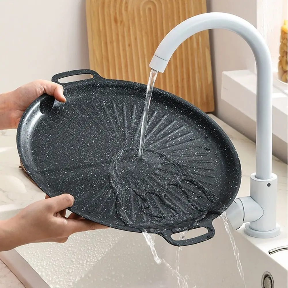 

Carbon Steel Korean Barbecue Pan Non-Stick Maifan Stone Frying Plate Thick Heat-resistant BBQ Grill Pan Outdoor Barbecue