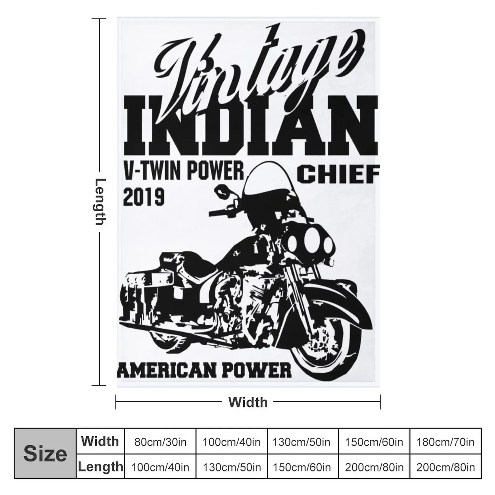 VINATGE Indian Chief Classic Motorcycles - American Power Throw Blanket Hairy warm for winter Luxury Thicken Blankets