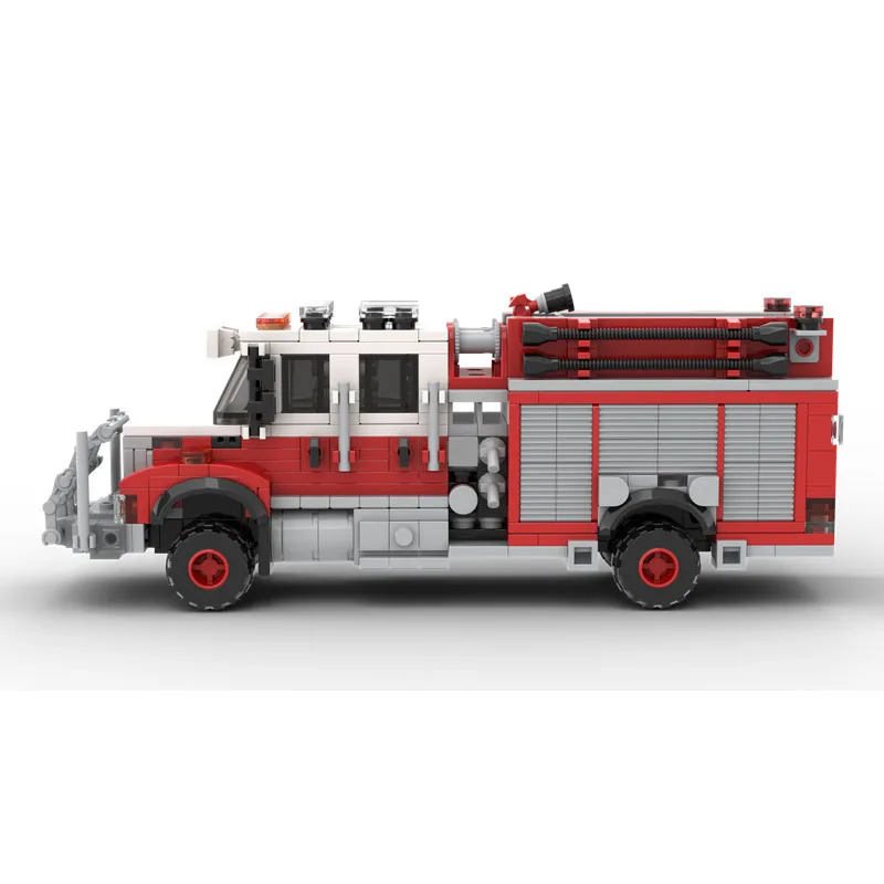 Building Block MOC-192769 City Fire 4x4 Brush Fire Truck 525PCS Construction Model Children's Birthday Gifts Christmas Toys